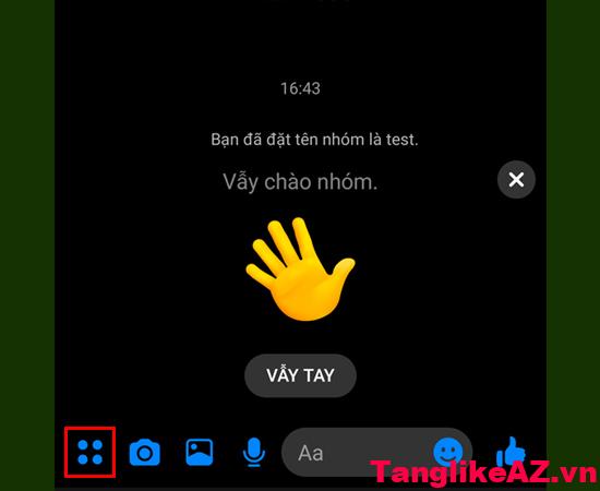 Bấm vào dấu 4 chấm ở góc dưới bên trái màn hình. Hướng dẫn tạo cuộc thăm dò ý kiến trên ứng dụng Facebook Messenger