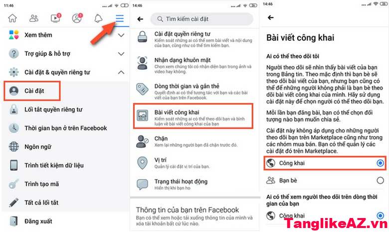 Cách bật tính năng theo dõi trên Facebook bằng điện thoại Android: Bước 1