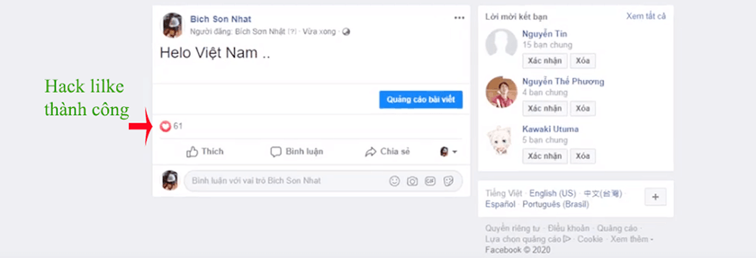 Hướng Dẫn Hack Like FanPage Facebook Miễn Phí Và Nhanh Nhất