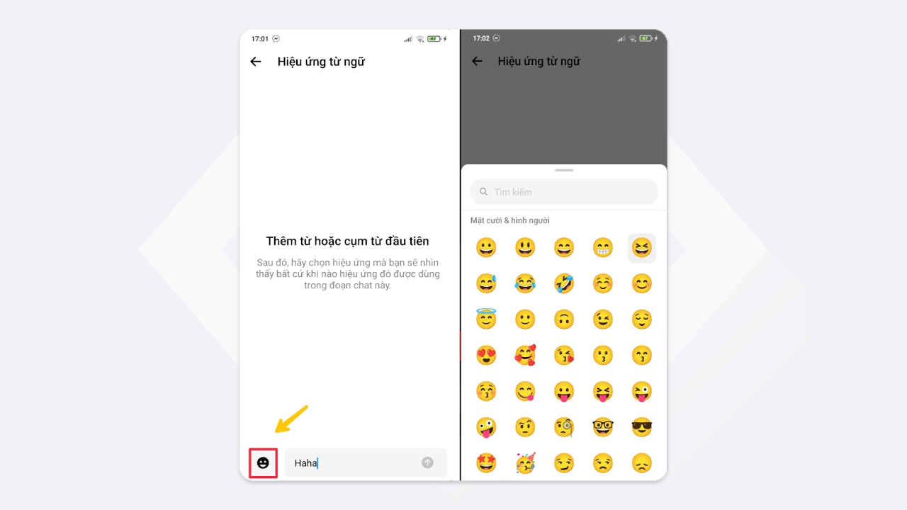 Cách gửi tin nhắn kèm hiệu ứng văn bản trên Messenger bước 3 Cách gửi tin nhắn có hiệu ứng từ ngữ trên Messenger