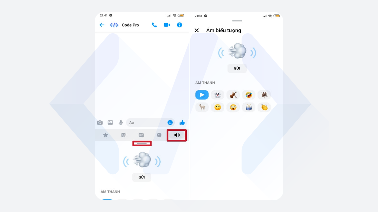 Cách gửi tin nhắn icon có âm thanh trên Messenger