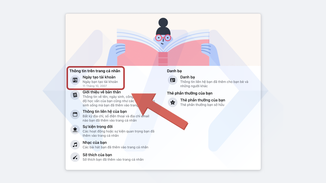Cách xem ngày, tháng, năm tài khoản Facebook được tạo ở 2 bước 2 Cách xem ngày tháng năm tạo tài khoản Facebook