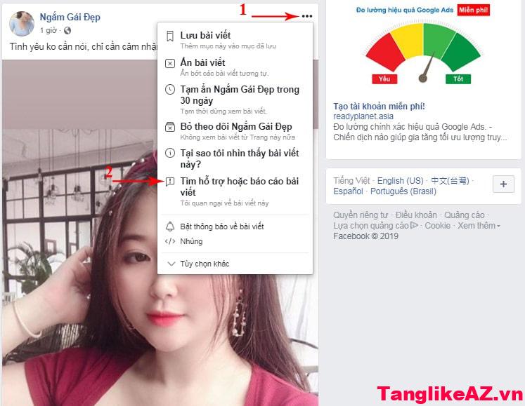 Cách báo cáo một trang fan hâm mộ